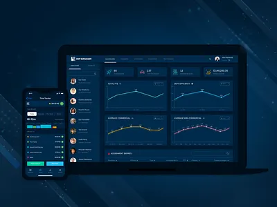 DepManager Portal charts dark mode dark theme dark ui dashboard project managment security app time management ui ui ux uiux design ux
