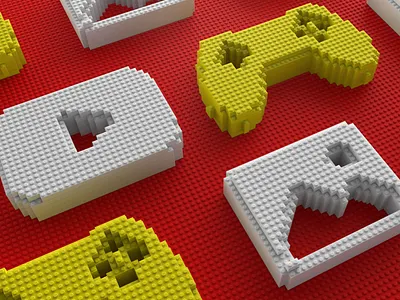 Lego Media Icons 3d 3d art c4d design digital editorial editorial illustration icon icons illustration lego legos