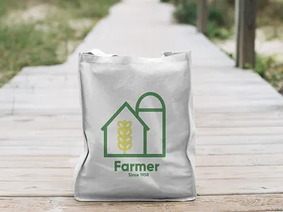 Farmer Brand Mockup brand brand identity farm lineart logo mockup