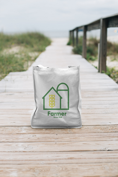 Farmer Brand Mockup brand brand identity farm lineart logo mockup