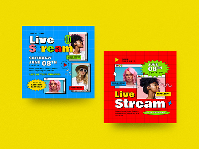 Live Stream Instagram Post instagram instagram template live livestream online socialmedia virtual