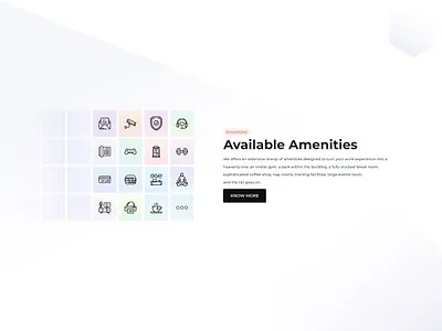 Amenities Design amenities coworking coworking space design icons motion design office space rajan arora ui website