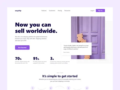 EasyShip Redesign Concept - Homepage app application b2b b2c branding enterprise interface product design saas saas landing page shipping ui uiux user web design website wordpress