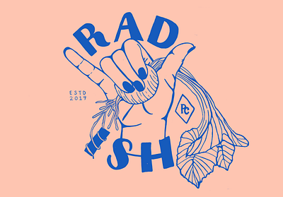 Radish - Alt colorway branding chef design handlettering illustration shaka