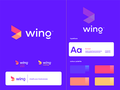 Wing travel agency icon set logo design travel travel agency typography ui