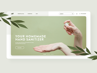 Essential oils shop landing page design dribbble dribbble shot essential oils natural ui webdesign