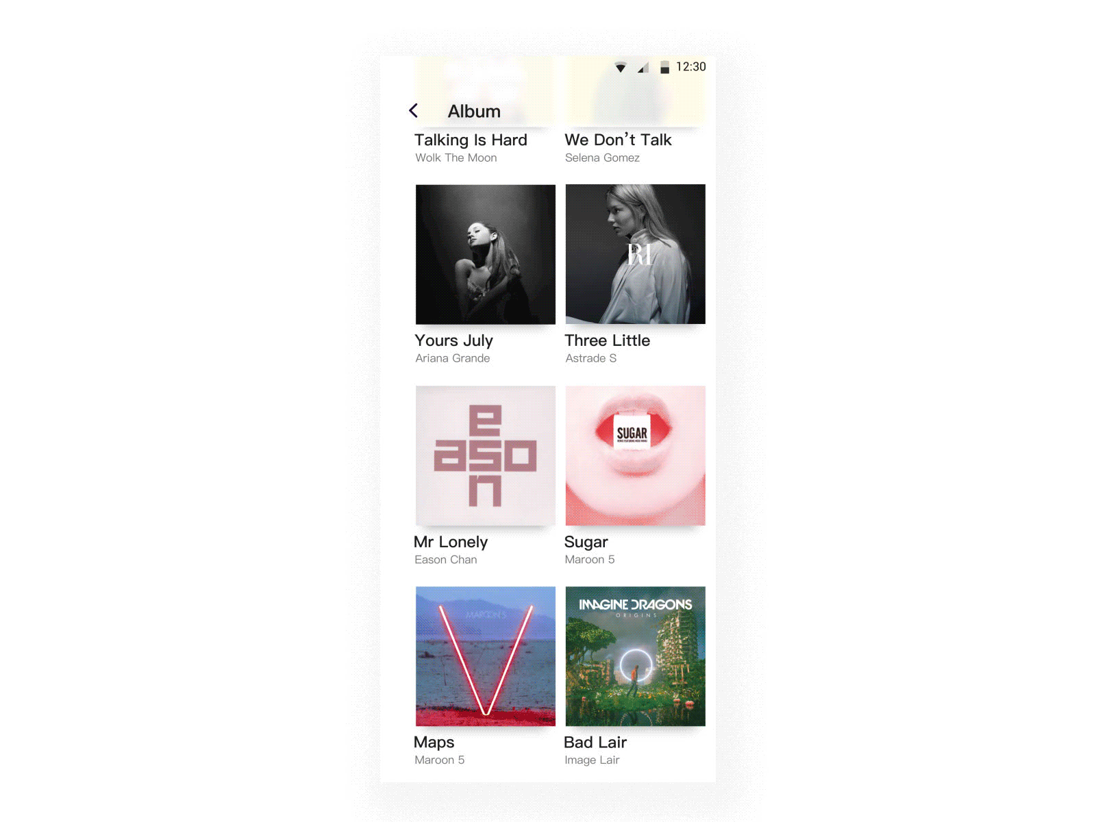 Music Animation_2 animation app ui ux