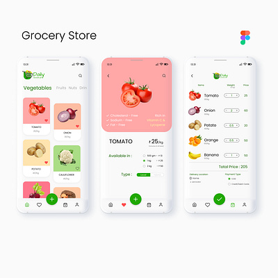 Grocery Store dailyui design essential figma graphic design groceries grocery grocery app illustration softui ui ui design uidesign uiux ux vector