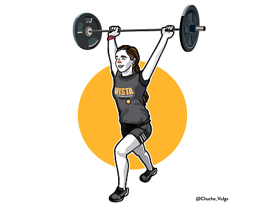 Crossfit girl illustration art colorfull crossfit crossfit girl cute doodle fitness fitness girl girl gym heavylift illustration illustrator portrait run running vector woman women workout