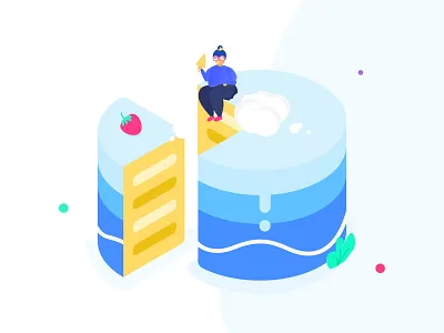 Dividend blue branding design flat illustration illustrator isometric startup ui vector