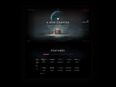 Destiny 2 - A New Chapter design destiny 2 landing design landing page typography web web design