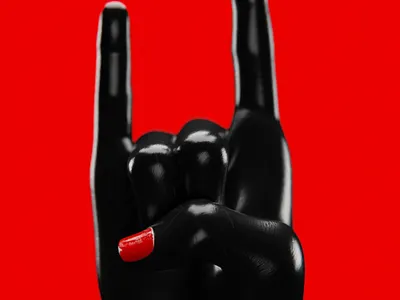 HEAVY 3d 3d art 3d artist albumart albumcover black blender blender 3d blender3d blender3dart blendercycles hand heavy heavy metal heavymetal minimal red rock simple