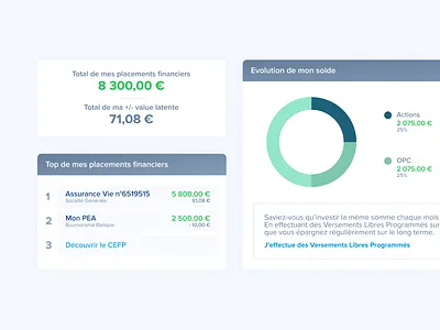 Finance manager bank boursorama banque dashboard data dataviz finance management manager minimal modern money pfm saving ui ux webdesign
