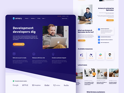 Armory Website design development netflix spinnaker technology ui user interface ux web design website