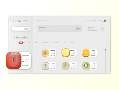 Geomrkt fish food fruit georgia market marketing online order ui ux web design