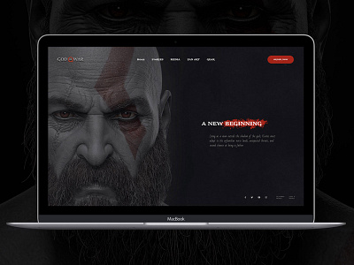 God of War Main Concept black dark design ui uidesign ux web webdesign website