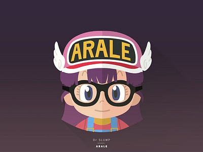 Dr Slump Arale cartoon flatdesign icon