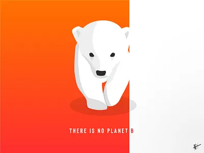 There is no planet B animal bear design ecology global warming gradient illustration illustrator white