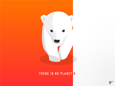 There is no planet B animal bear design ecology global warming gradient illustration illustrator white