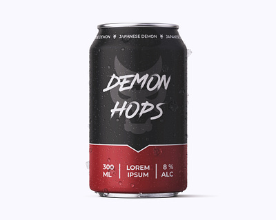 Beer Can Design Demon Hops beer beer can beer label brewery can creative creativity design designer label design lable minimal modern typography