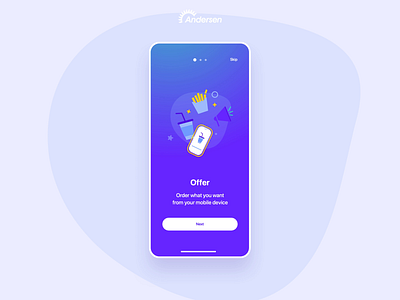 Animated onboarding animation app blue bubble design illustraion meals mobile onboarding onboarding ui principle ui ux violet