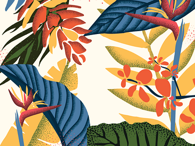 Hawaiian Florals design floral flowers hawaii hawaiian illustration illustration art leaves nature pattern retro tropical tropical leaves vector vintage