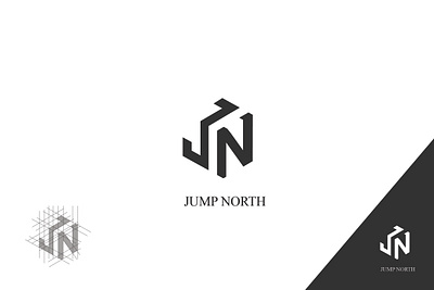 Letter J & N box design flat guide guidelines icon illustration lettermark lettermarklogo logo minimalist logo typography vector