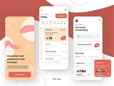 Task manager UX/UI card design design mobile design ui ux visual design web website