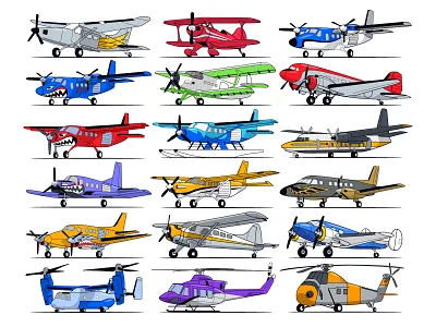 Airplane brand assets for a mobile app app asset brand design illustration vector