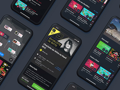 Dark mode app design dark mode events interaction design sympla uidesign uiux userinterface uxdesign