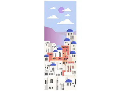 Summer vibes design digital illustration greece illustration illustrator minimal santorini ui vector website