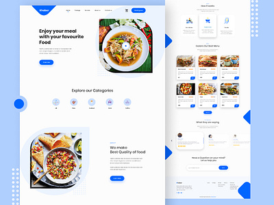 Khabar Landing Page clean clianui cool web page landing page restaurant uiux ux web template web ui ux webdesign