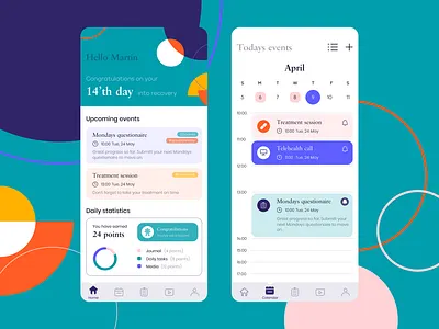 Health app calendar clinic color data doctor health health app medical mentalhealth statistics task telehealth