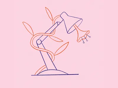 Lamp desk flower growth head headspace lamp light plant spider spider web web