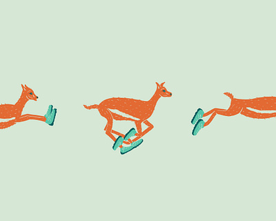 gazelle animal athletics illustration movement playful procreate run running sequence