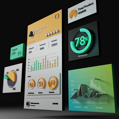 App dashboard 3D 3d 3d art blender blender 3d blender3d render ui ui ux ui design uidesign