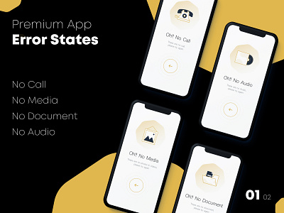 Error States app apple design empty empty page emptystate error 404 error page icon illustration no audio no call no document no face no media no photo ui