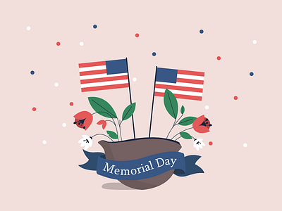 Memorial Day design flat holiday illustration memorial day memorial day flyer people vector