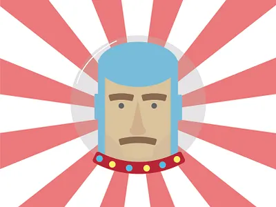 Space Buddies astronaut blue design handmade linework mustache outerspace planet portrait selfie ship simple space star vector