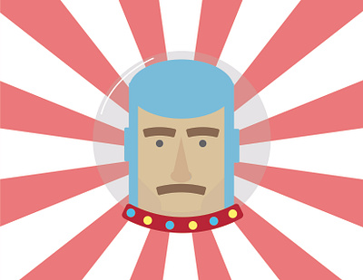 Space Buddies astronaut blue design handmade linework mustache outerspace planet portrait selfie ship simple space star vector