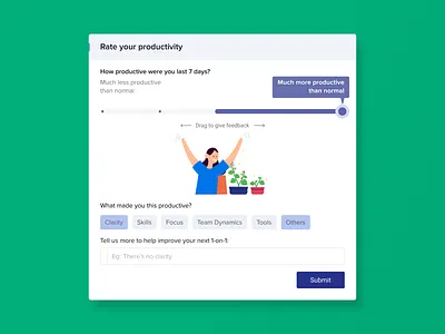 Productivity Rating card card design cards ui dashboard dashboard ui design feedback figma figmadesign label reason review slider slider design sliders ui