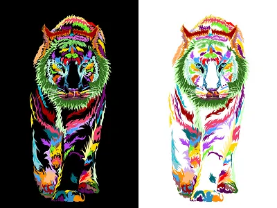 White Bengal Tiger with different backgrounds adobe fresco adobe illustrator animal illustration animals bengal tiger colorful illustration digital art digital illustration endangered animals illustration illustration art illustrations illustrator ipadpro