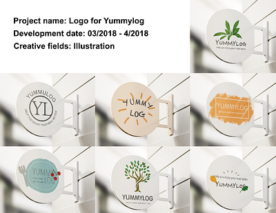 Logo for Yummylog brand commercial illustration design illustration leaves logo logo design photoshop vector