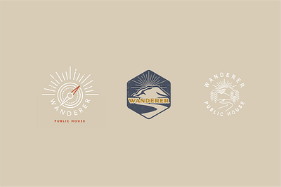 Initial Concepts for Wanderer Chattanooga adventure camp chattanooga hospitality branding logo mountain public house restaurant design tennessee wanderer