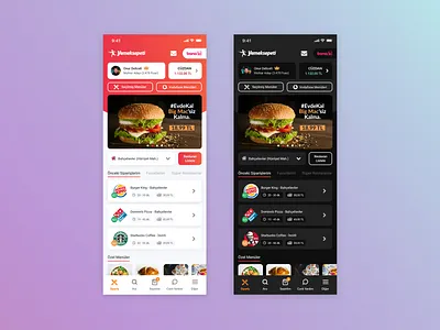 Yemeksepeti App Redesign app dark mode design food redesign ui ux