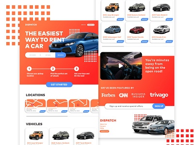 Dispatch car car rental landing landingpage rent vehicle web web design webdesign website