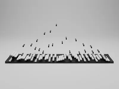 I love music 2 3d 88keys blender digital illustration instrument keyboard music piano