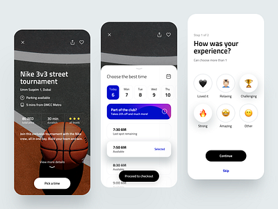 Sport Booking App 2020 activity app booking card color dashboard design dribbble experience feedback fitness ios minimal review sport sports design trend ui ux