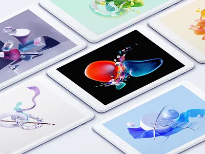 Tablet Wallpaper 3d c4d chrome os illustration tablet app wallpaper