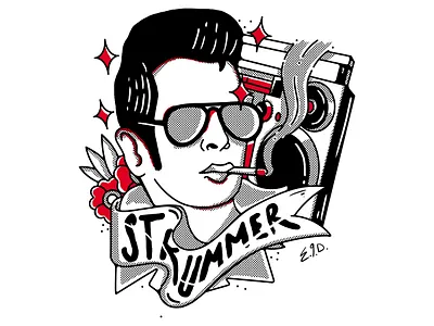 Joe Strummer design illustration punk punkrock questioneverything stickers theclash typography vector